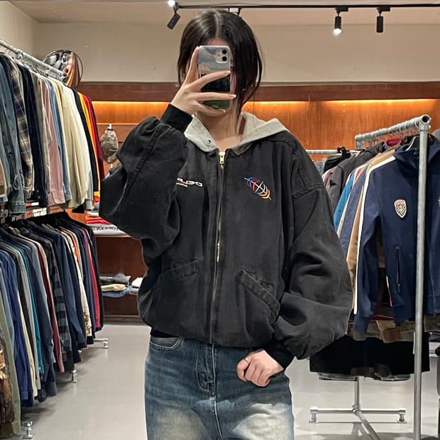 빈티지 후드 워크 자켓  