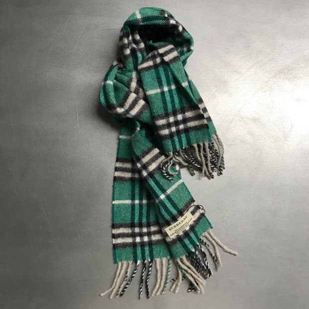 버버리 정품 램스울 머플러 그린