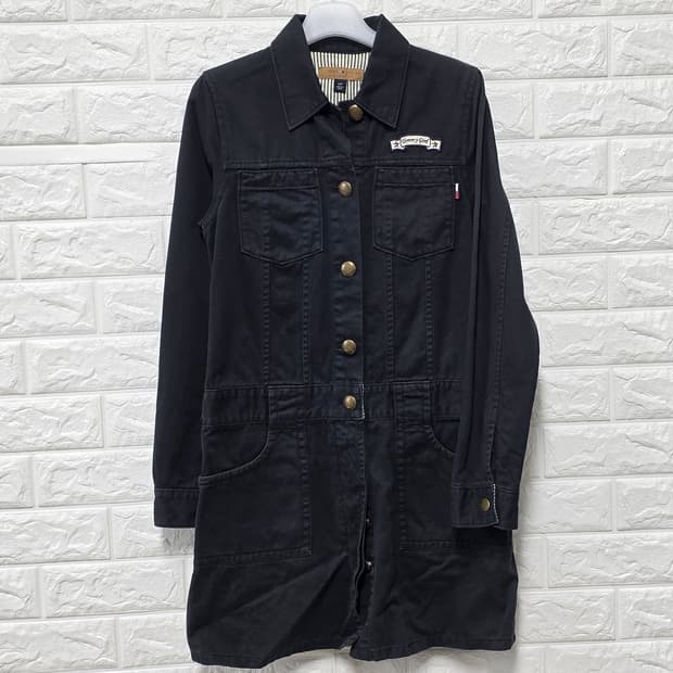 택포) S 타미힐피거 블랙 데님 흑청 자켓