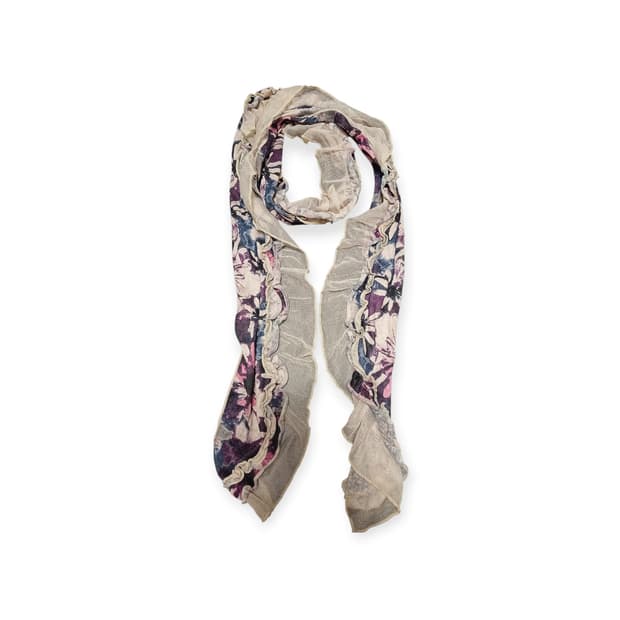 모리걸 레이스 퍼플 플라워 스카프 