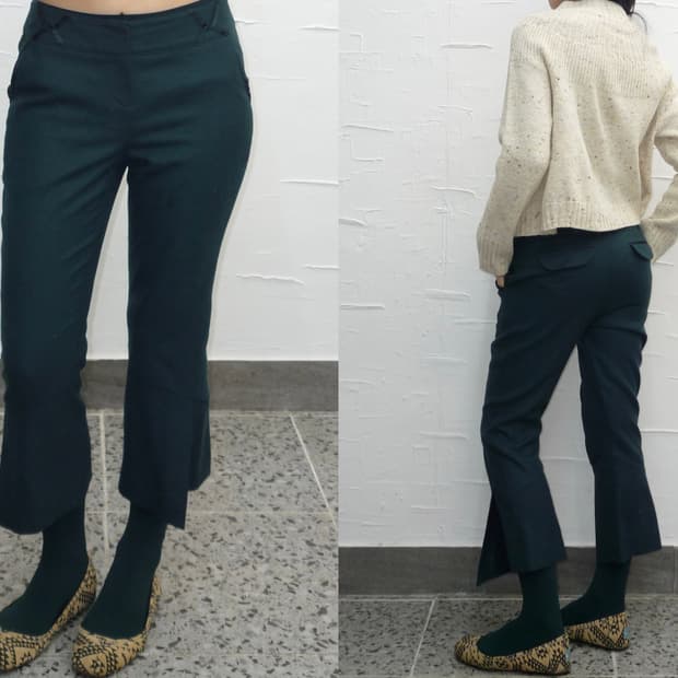 teal bell flare pants