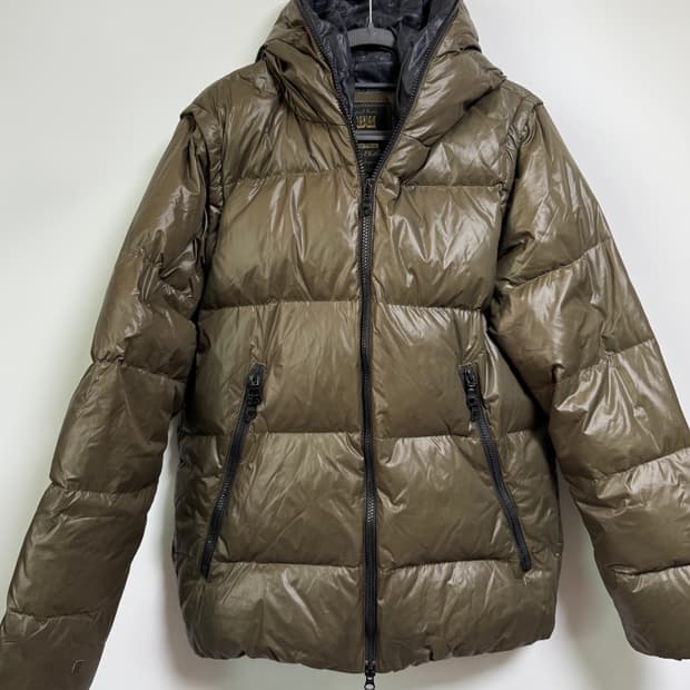 일본 BEAMS HEART 패딩 L 카키