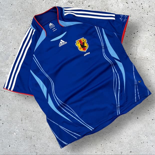 [XL] 아디다스 일본 축구 국가대표팀 유니폼 반팔 블루 D126