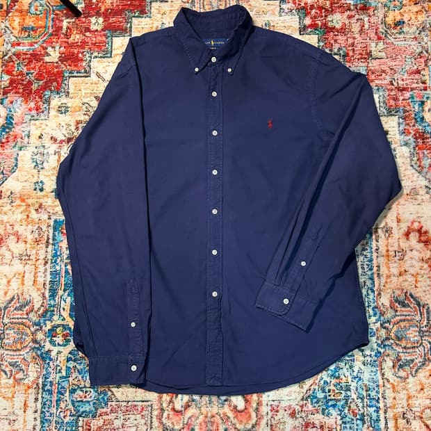 [2XL] 폴로 랄프로렌 자수로고 네이비 빅셔츠