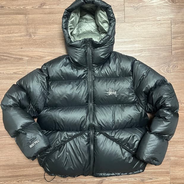 스투시 다운 파카 마이크로 립스탑 팬텀 블랙 [S]