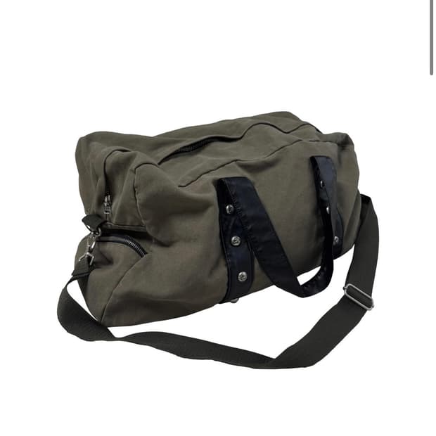 karas snap duffle bag khaki grey