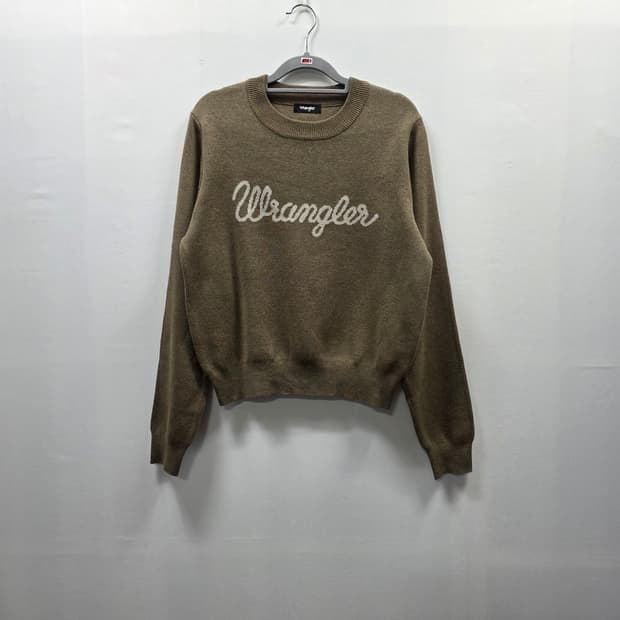0163 [wrangler]랭글러 로프로고 니트 브라운 컬러M