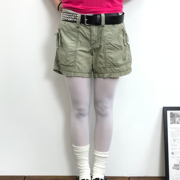 Polo Jeans Olive Green Cargo Mini Shorts