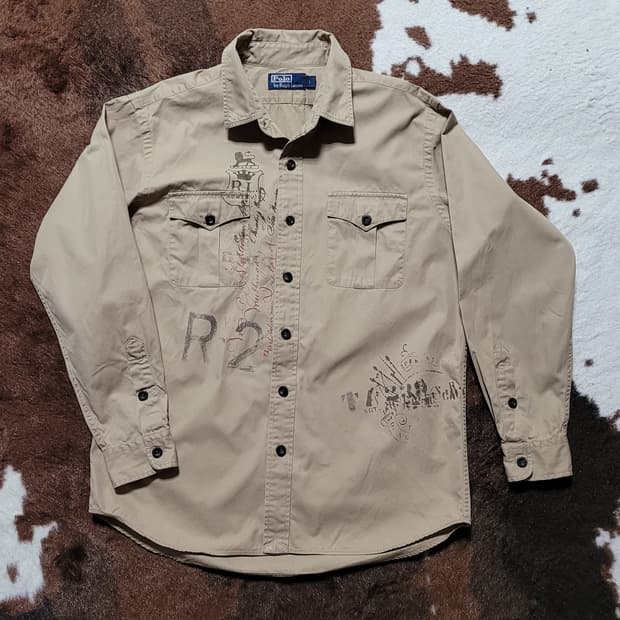 폴로 랄프로렌 남성 사파리 카멜 칼라 남방(L)