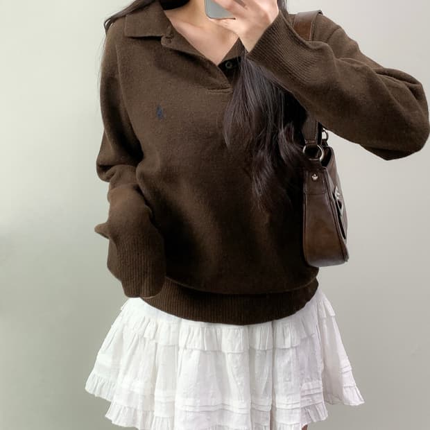 폴로 카라넥 니트