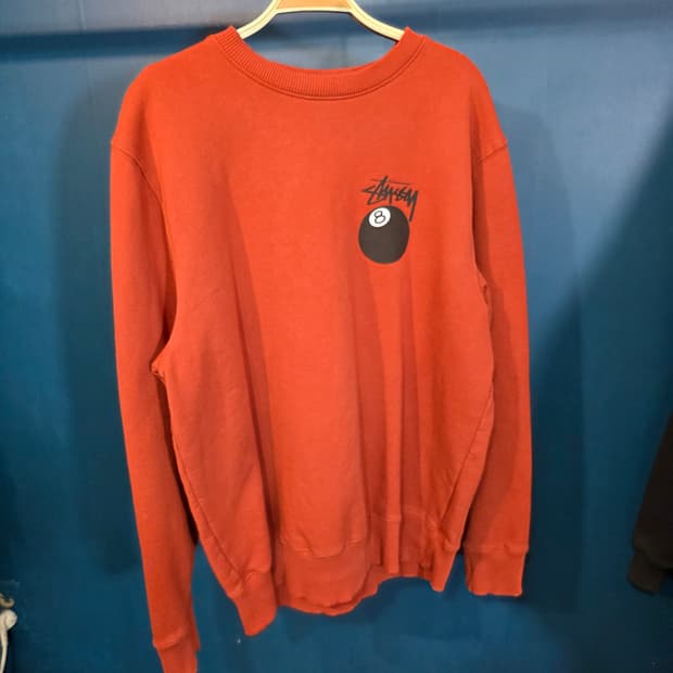 정품) 스투시 맨투맨 8볼 크루 감색 맨투맨 M