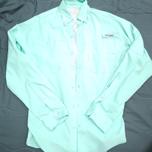 빈티지 콜롬비아 민트컬러 (얇은감) 