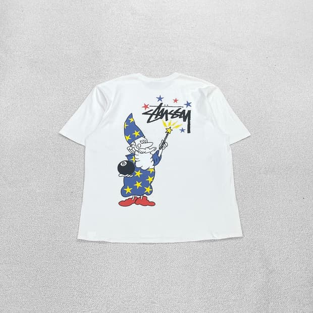 스투시 Stussy 위자드 반팔 티셔츠 화이트
