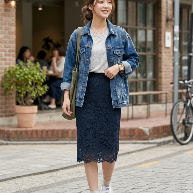 질바이질스튜어트 레이스 H라인 스커트 S 블랙 | 투웨이 지퍼 단정핏