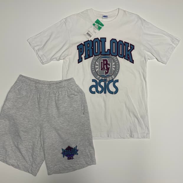 아식스 90s 올드 프로룩 빈티지 티셔츠 셋업 2번 빈티지 ASICS
