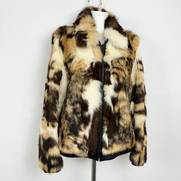 Fox Fur & Lambskin Panel Jacket