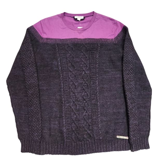 디젤 퍼플 배색 니트 (XXL / 오버핏)