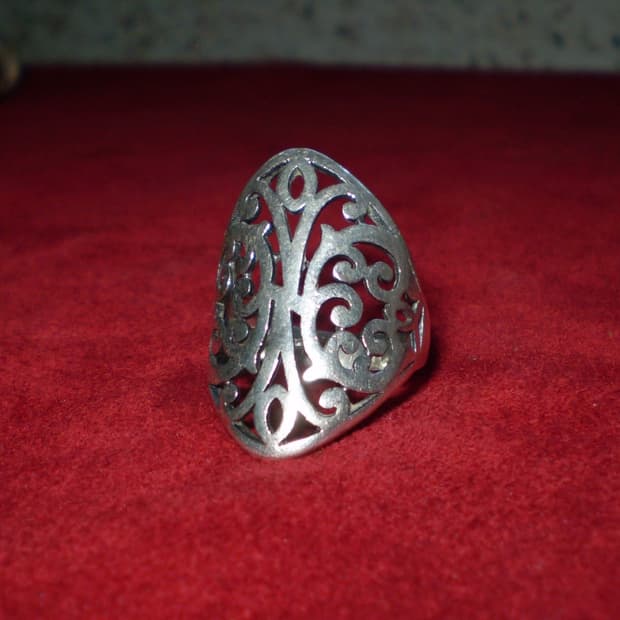 Vintage 925 Silver 아라베스크 패턴 링