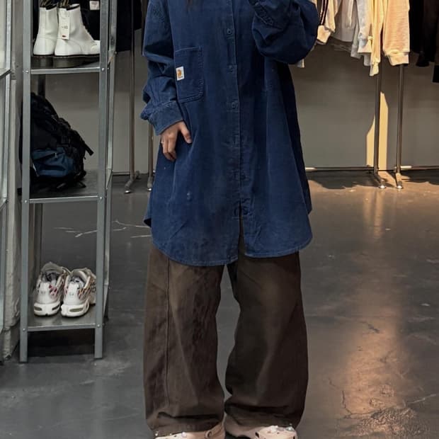 칼하트 코튼 블루 워크셔츠 A2470