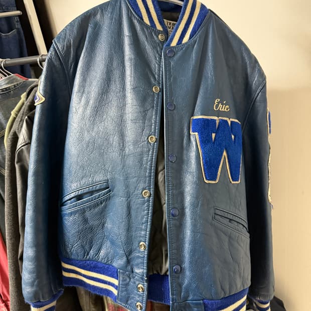 trophy jackets 레더 바시티 자켓