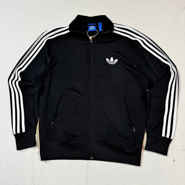 100) 아디다스 파이어버드 삼선 져지 트랙탑 집업 블랙 A11