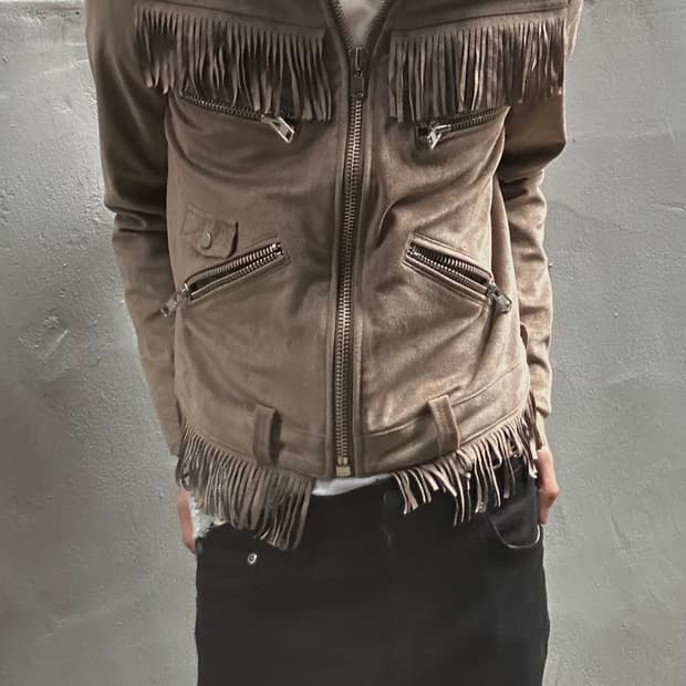 2000s VTG 스웨이드 멀티지퍼 웨스턴 자켓