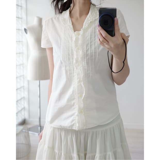 Hampstead elysian ruffle cotton blouse