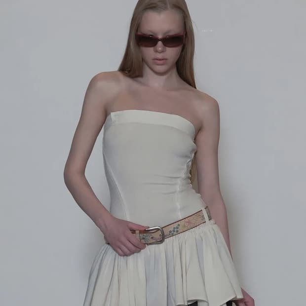 (구해요) 스컬프터 Tube Top Low Waist Dress 원피스