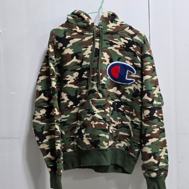 챔피온 카모 후드티