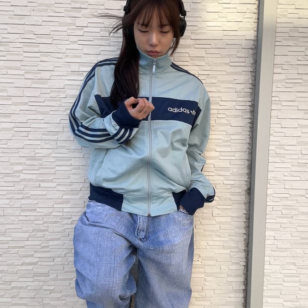90s ADIDAS (레어) 스카이블루 베켄바우어 져지 트랙탑