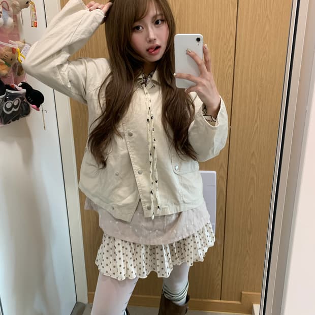 베이지 아이보리 네코 히메 모리걸 니혼진 코디세트