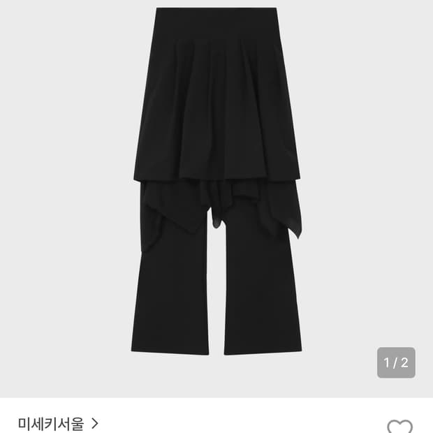 미세키서울 레이어드 스커트 팬츠 세트 블랙