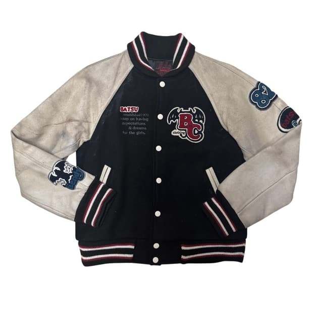 스컬 데빌 바시티 레더 자켓