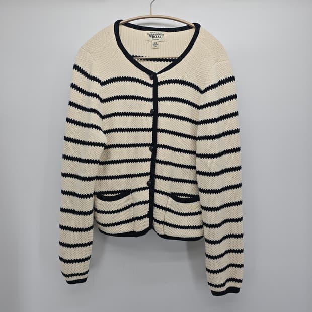 WHO.A.U 스트라이프 가디건
