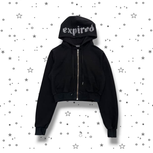 F Expired Girl 라인스톤 후드집업
