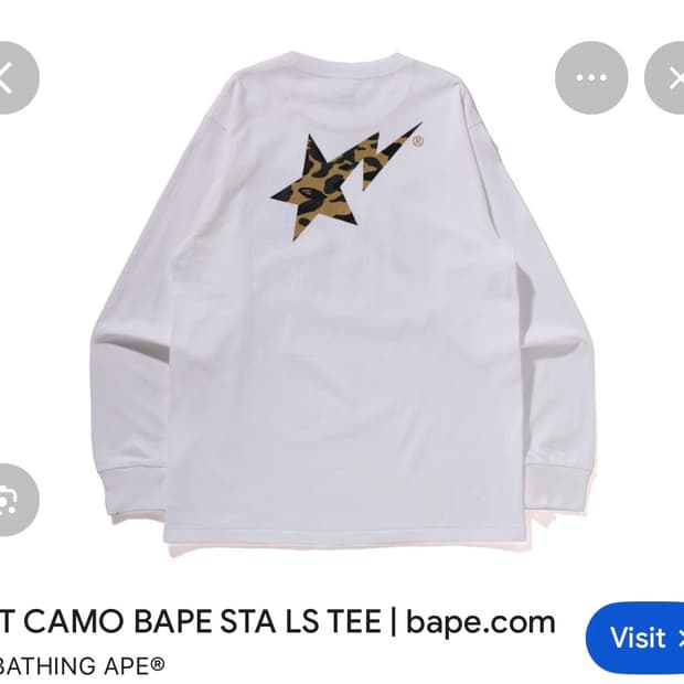 1ST CAMO BAPE STA LS TEE / M