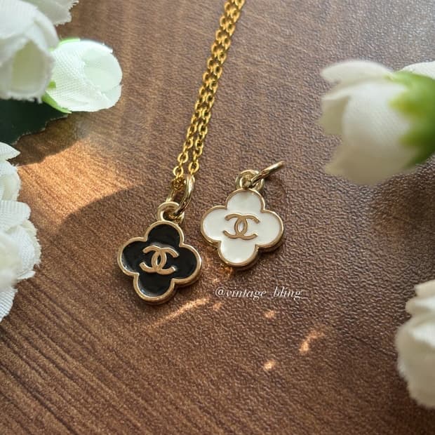 샤넬 미니 클로버 골드 목걸이 