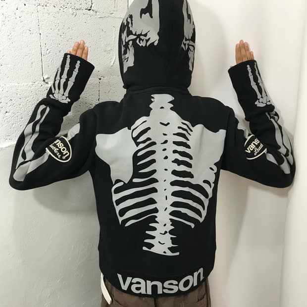 Vanson Bone Hood Zip-Up