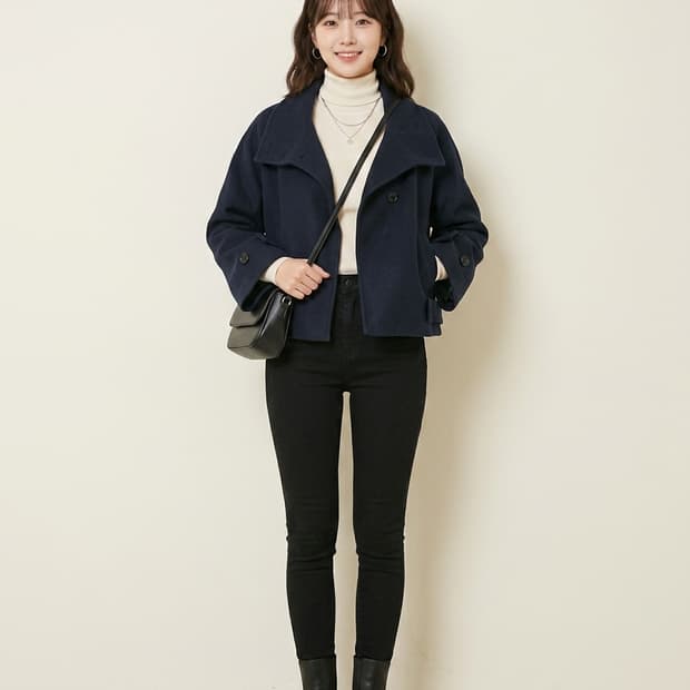 STEFANEL 스테파넬 울 캐시미어 크롭 숏자켓