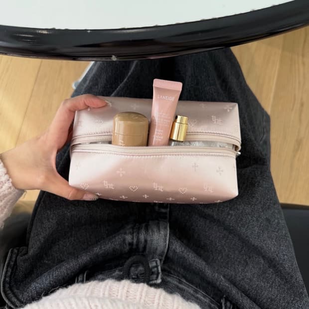 Threetimes 쓰리타임즈 자카드 파우치 핑크