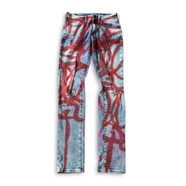 스콜록트 초판 헨드브러쉬 데님