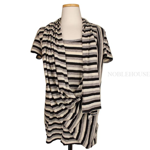 DKNY 스트라이프 언발 티셔츠(S)