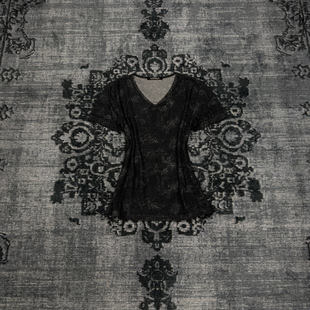 5351 pour les homme black abstract t shi