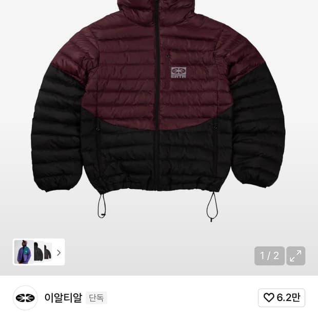 ertr 패딩 Two-tone Light Down Jacket
