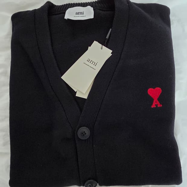 아미 블랙 스몰하트 가디건 XL