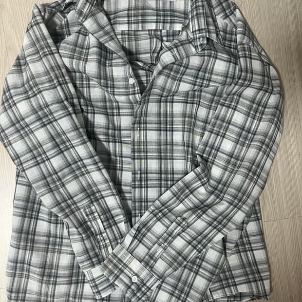 르아르 시어서커 썸머 체크 셔츠 L