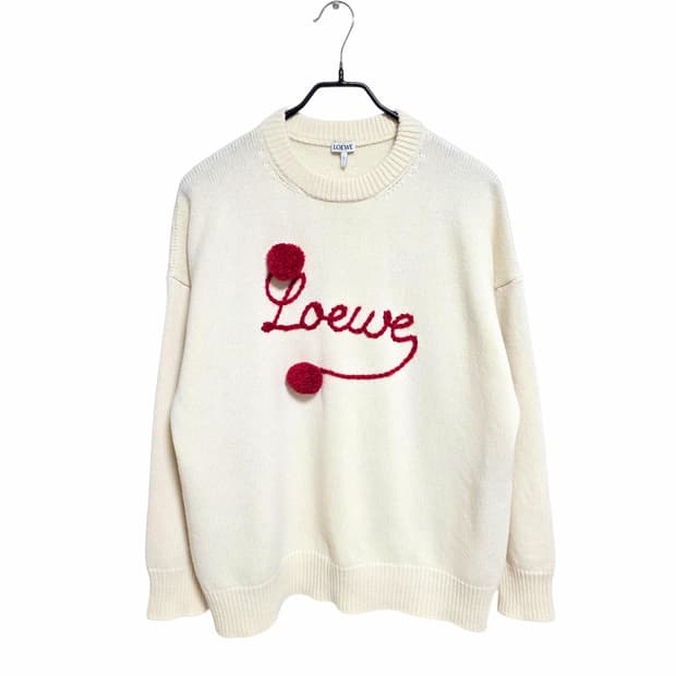 로에베 폼폼 엠브로이더리 니트