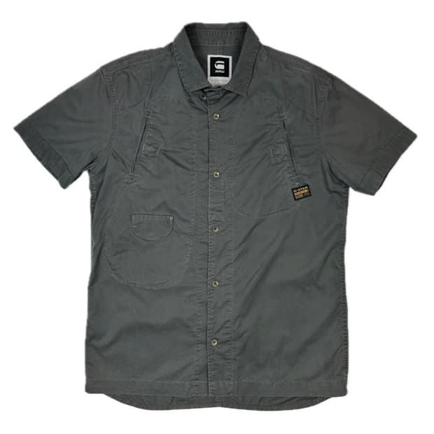 지스타로우 포켓 포인트 하프 셔츠 카키