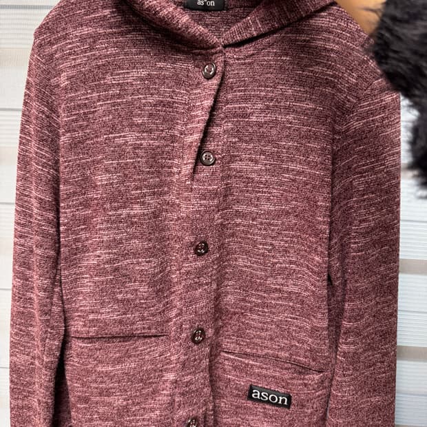 as on 애즈온 선데이 후드 가디건 와인