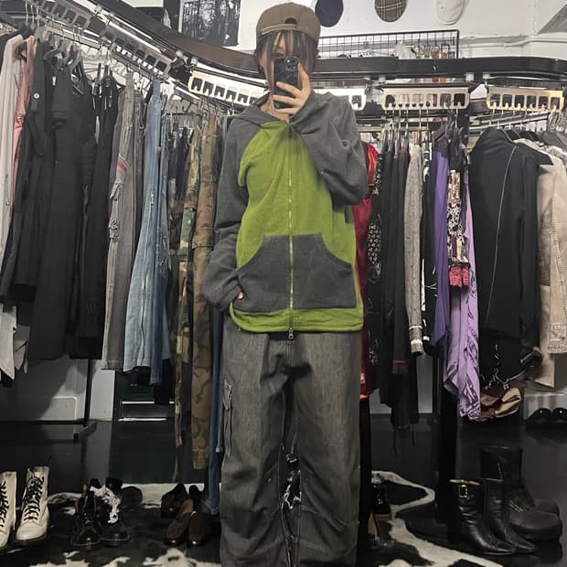 컬럼비아 투웨이 배색 후드집업